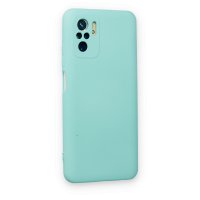 Newface Xiaomi Redmi Note 10S Kılıf Nano içi Kadife Silikon - Su Yeşili