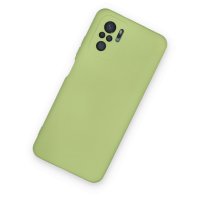 Newface Xiaomi Redmi Note 10S Kılıf Nano içi Kadife Silikon - Yeşil