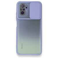 Newface Xiaomi Redmi Note 10S Kılıf Palm Buzlu Kamera Sürgülü Silikon - Lila