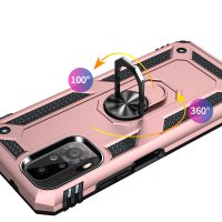 Newface Xiaomi Redmi Note 10S Kılıf Sofya Yüzüklü Silikon Kapak - Rose