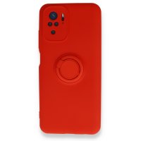 Newface Xiaomi Redmi Note 10S Kılıf Viktor Yüzüklü Silikon - Kırmızı