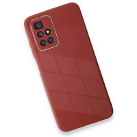Newface Xiaomi Redmi Note 11 4G Kılıf Glass Kapak - Bordo