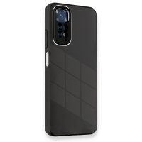 Newface Xiaomi Redmi Note 11 Kılıf Glass Kapak - Siyah