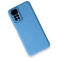 Newface Xiaomi Redmi Note 11 Kılıf Lansman Glass Kapak - Mavi