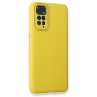 Newface Xiaomi Redmi Note 11 Kılıf Lansman Glass Kapak - Sarı