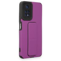 Newface Xiaomi Redmi Note 11 Kılıf Mega Standlı Silikon - Mor