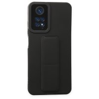 Newface Xiaomi Redmi Note 11 Kılıf Mega Standlı Silikon - Siyah