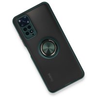 Newface Xiaomi Redmi Note 11 Kılıf Montreal Yüzüklü Silikon Kapak - Yeşil