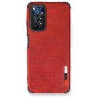 Newface Xiaomi Redmi Note 11 Pro Kılıf Loop Deri Silikon - Kırmızı