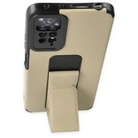 Newface Xiaomi Redmi Note 11 Pro Kılıf Mega Standlı Silikon - Gold