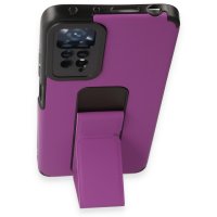 Newface Xiaomi Redmi Note 11 Pro Kılıf Mega Standlı Silikon - Mor