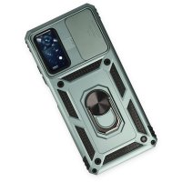 Newface Xiaomi Redmi Note 11 Pro Kılıf Pars Lens Yüzüklü Silikon - Yeşil