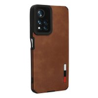 Newface Xiaomi Redmi Note 11 Pro Plus 5G Kılıf Loop Deri Silikon - Kahverengi