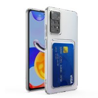 Newface Xiaomi Redmi Note 11S Kılıf Kart Şeffaf Silikon - Şeffaf