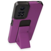 Newface Xiaomi Redmi Note 11S Kılıf Mega Standlı Silikon - Mor