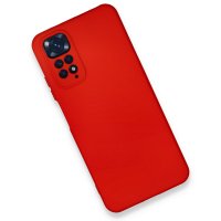 Newface Xiaomi Redmi Note 11S Kılıf Nano içi Kadife Silikon - Kırmızı