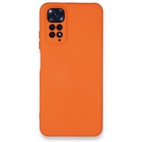 Newface Xiaomi Redmi Note 11S Kılıf Nano içi Kadife  Silikon - Turuncu