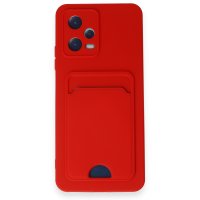 Newface Xiaomi Redmi Note 12 5G Kılıf Kelvin Kartvizitli Silikon - Kırmızı
