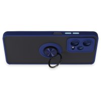 Newface Xiaomi Redmi Note 12 5G Kılıf Montreal Yüzüklü Silikon Kapak - Lacivert