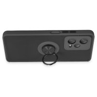 Newface Xiaomi Redmi Note 12 5G Kılıf Montreal Yüzüklü Silikon Kapak - Siyah