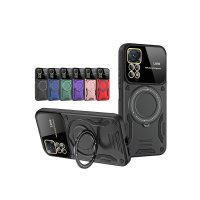 Newface Xiaomi Redmi Note 12 Pro 4G Kılıf Joy Lens Standlı Kapak - Kırmızı