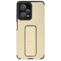 Newface Xiaomi Redmi Note 12 Pro 5G Kılıf Mega Standlı Silikon - Gold