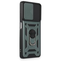 Newface Xiaomi Redmi Note 12 Pro 5G Kılıf Pars Lens Yüzüklü Silikon - Yeşil