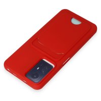 Newface Xiaomi Redmi Note 12S Kılıf Kelvin Kartvizitli Silikon - Kırmızı