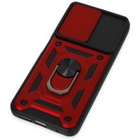 Newface Xiaomi Redmi Note 12S Kılıf Pars Lens Yüzüklü Silikon - Kırmızı