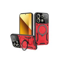 Newface Xiaomi Redmi Note 13 4G Kılıf Joy Lens Standlı Kapak - Kırmızı