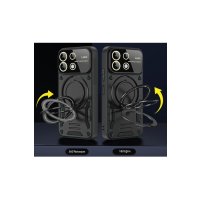 Newface Xiaomi Redmi Note 13 4G Kılıf Joy Lens Standlı Kapak - Koyu Yeşil