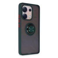 Newface Xiaomi Redmi Note 13 4G Kılıf Montreal Yüzüklü Silikon Kapak - Yeşil