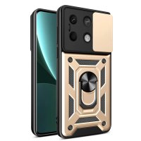 Newface Xiaomi Redmi Note 13 5G Kılıf Pars Lens Yüzüklü Silikon - Gold