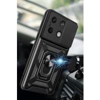 Newface Xiaomi Redmi Note 13 5G Kılıf Pars Lens Yüzüklü Silikon - Yeşil