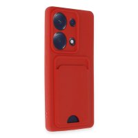Newface Xiaomi Redmi Note 13 Pro 4G Kılıf Kelvin Kartvizitli Silikon - Kırmızı