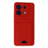 Newface Xiaomi Redmi Note 13 Pro 5G Kılıf Kelvin Kartvizitli Silikon - Kırmızı