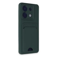 Newface Xiaomi Redmi Note 13 Pro 5G Kılıf Kelvin Kartvizitli Silikon - Koyu Yeşil