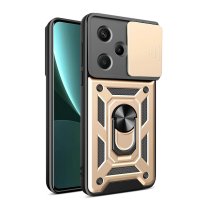 Newface Xiaomi Redmi Note 13 Pro Plus Kılıf Pars Lens Yüzüklü Silikon - Gold