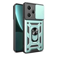 Newface Xiaomi Redmi Note 13 Pro Plus Kılıf Pars Lens Yüzüklü Silikon - Yeşil