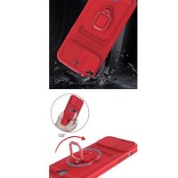 Newface Xiaomi Redmi Note 13 Pro Plus Kılıf Zuma Kartvizitli Yüzüklü Silikon - Kırmızı