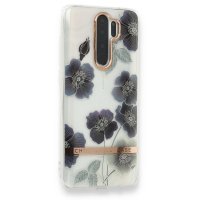 Newface Xiaomi Redmi Note 8 Pro Kılıf Çiçekli Silikon - Mor