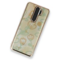 Newface Xiaomi Redmi Note 8 Pro Kılıf Çiçekli Silikon - Sarı