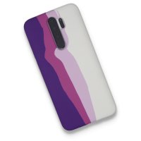 Newface Xiaomi Redmi Note 8 Pro Kılıf Ebruli Lansman Silikon - Mor-Beyaz