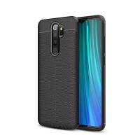 Newface Xiaomi Redmi Note 8 Pro Kılıf Focus Derili Silikon - Siyah