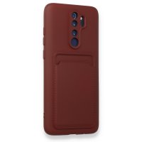 Newface Xiaomi Redmi Note 8 Pro Kılıf Kelvin Kartvizitli Silikon - Bordo
