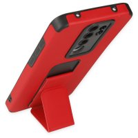 Newface Xiaomi Redmi Note 8 Pro Kılıf Mega Standlı Silikon - Kırmızı