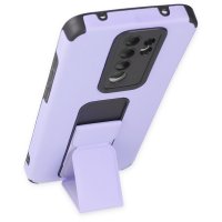 Newface Xiaomi Redmi Note 8 Pro Kılıf Mega Standlı Silikon - Lila