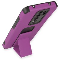 Newface Xiaomi Redmi Note 8 Pro Kılıf Mega Standlı Silikon - Mor