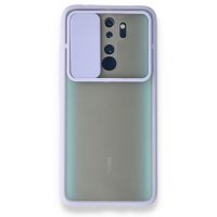 Newface Xiaomi Redmi Note 8 Pro Kılıf Palm Buzlu Kamera Sürgülü Silikon - Lila