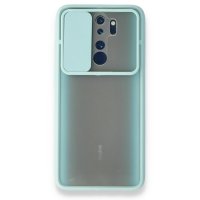 Newface Xiaomi Redmi Note 8 Pro Kılıf Palm Buzlu Kamera Sürgülü Silikon - Turkuaz